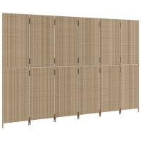 vidaXL Paravent 6-tlg. Beige Poly Rattan