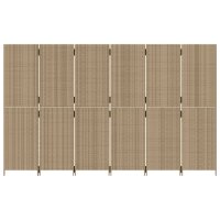 vidaXL Paravent 6-tlg. Beige Poly Rattan