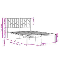 vidaXL Bettgestell mit Kopfteil Metall Wei&szlig; 120x190 cm