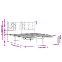 vidaXL Bettgestell mit Kopfteil Metall Wei&szlig; 150x200 cm