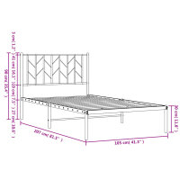 vidaXL Bettgestell mit Kopfteil Metall Wei&szlig; 100x200 cm