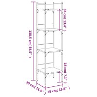 vidaXL B&uuml;cherregal 4 B&ouml;den R&auml;uchereiche 35x30x138,5 cm Holzwerkstoff