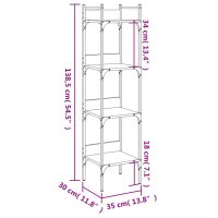 vidaXL B&uuml;cherregal 4 B&ouml;den Braun Eichen-Optik 35x30x138,5 cm