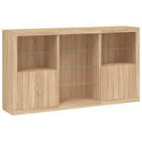 vidaXL Sideboard mit LED-Leuchten Sonoma-Eiche 181,5x37x100 cm