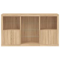 vidaXL Sideboard mit LED-Leuchten Sonoma-Eiche 181,5x37x100 cm