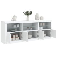 vidaXL Sideboard mit LED-Leuchten Weiß 181,5x37x67 cm