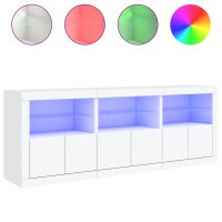 vidaXL Sideboard mit LED-Leuchten Weiß 181,5x37x67 cm