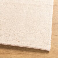 vidaXL Teppich HUARTE Kurzflor Weich und Waschbar Beige 120x120 cm