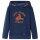 Kinder-Kapuzenpullover Marineblau Melange und Orange 92