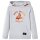 Kinder-Kapuzenpullover Grau Melange und Orange 140