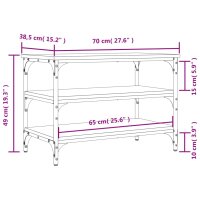 vidaXL Schuhbank R&auml;uchereiche 70x38,5x49 cm Holzwerkstoff