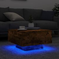 vidaXL Couchtisch mit LED-Leuchten R&auml;uchereiche 55x55x31 cm