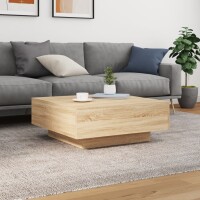 vidaXL Couchtisch mit LED-Leuchten Sonoma-Eiche 80x80x31 cm