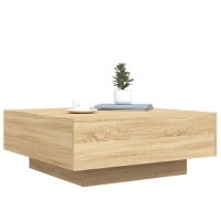 vidaXL Couchtisch mit LED-Leuchten Sonoma-Eiche 80x80x31 cm