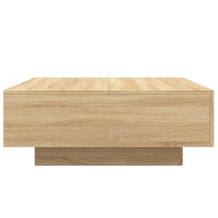 vidaXL Couchtisch mit LED-Leuchten Sonoma-Eiche 80x80x31 cm