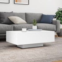 vidaXL Couchtisch mit LED-Leuchten Wei&szlig; 85x55x31 cm