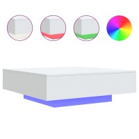 vidaXL Couchtisch mit LED-Leuchten Wei&szlig; 100x100x31 cm