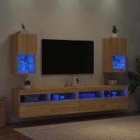 vidaXL TV-Schr&auml;nke mit LED-Leuchten 2 Stk. Sonoma-Eiche 30,5x30x60 cm