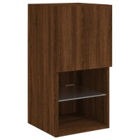 vidaXL TV-Schrank mit LED-Leuchten Braun Eichen-Optik 30,5x30x60 cm