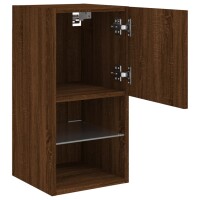 vidaXL TV-Schrank mit LED-Leuchten Braun Eichen-Optik 30,5x30x60 cm