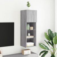 vidaXL TV-Schrank mit LED-Leuchten Grau Sonoma 30,5x30x90 cm