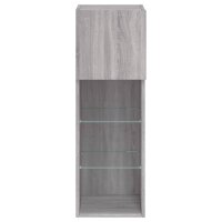 vidaXL TV-Schrank mit LED-Leuchten Grau Sonoma 30,5x30x90 cm