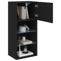 vidaXL TV-Schrank mit LED-Leuchten Schwarz 40,5x30x90 cm