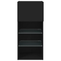 vidaXL TV-Schrank mit LED-Leuchten Schwarz 40,5x30x90 cm