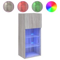 vidaXL TV-Schrank mit LED-Leuchten Grau Sonoma 40,5x30x90 cm