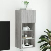 vidaXL TV-Schrank mit LED-Leuchten Grau Sonoma 40,5x30x90 cm