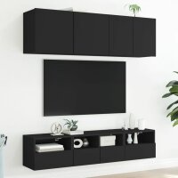 vidaXL TV-Wandschr&auml;nke 2 Stk. Schwarz 40x30x30 cm Holzwerkstoff