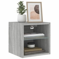 vidaXL TV-Wandschr&auml;nke mit LED-Leuchten 2 Stk. Grau Sonoma