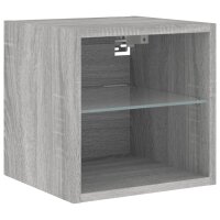 vidaXL TV-Wandschr&auml;nke mit LED-Leuchten 2 Stk. Grau Sonoma