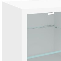 vidaXL 8-tlg. Wohnwand mit LED-Beleuchtung Weiß Holzwerkstoff