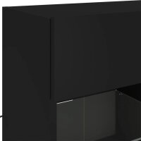 vidaXL TV-Wandschrank mit LED-Leuchten Schwarz 78,5x30x60,5 cm