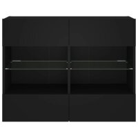 vidaXL TV-Wandschrank mit LED-Leuchten Schwarz 78,5x30x60,5 cm