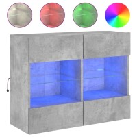 vidaXL TV-Wandschrank mit LED-Leuchten Betongrau 78,5x30x60,5 cm