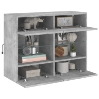 vidaXL TV-Wandschrank mit LED-Leuchten Betongrau 78,5x30x60,5 cm