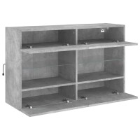 vidaXL TV-Wandschrank mit LED-Leuchten Betongrau 98,5x30x60,5 cm