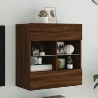 vidaXL TV-Wandschrank mit LED-Leuchten Braun Eichen-Optik