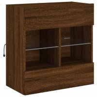 vidaXL TV-Wandschrank mit LED-Leuchten Braun Eichen-Optik