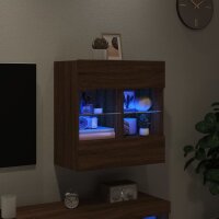 vidaXL TV-Wandschrank mit LED-Leuchten Braun Eichen-Optik