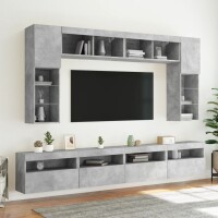 vidaXL TV-Wandschrank mit LED-Leuchten Betongrau 60x30x40 cm