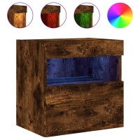 vidaXL TV-Wandschrank mit LED-Leuchten R&auml;uchereiche 40x30x40 cm