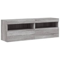 vidaXL TV-Wandschr&auml;nke mit LED-Leuchten 2 Stk. Grau Sonoma 60x30x40 cm