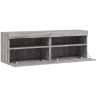 vidaXL TV-Wandschr&auml;nke mit LED-Leuchten 2 Stk. Grau Sonoma 60x30x40 cm