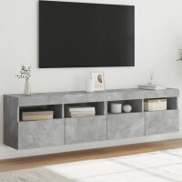 vidaXL TV-Wandschr&auml;nke mit LED-Leuchten 2 Stk. Betongrau 80x30x40 cm