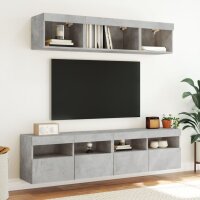 vidaXL TV-Wandschr&auml;nke mit LED-Leuchten 2 Stk. Betongrau 80x30x40 cm