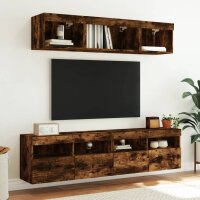 vidaXL TV-Wandschr&auml;nke mit LED-Leuchten 2 Stk. R&auml;uchereiche 80x30x40cm