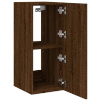 vidaXL TV-Wandschrank mit LED-Leuchten Braun Eichen-Optik 30,5x35x70cm